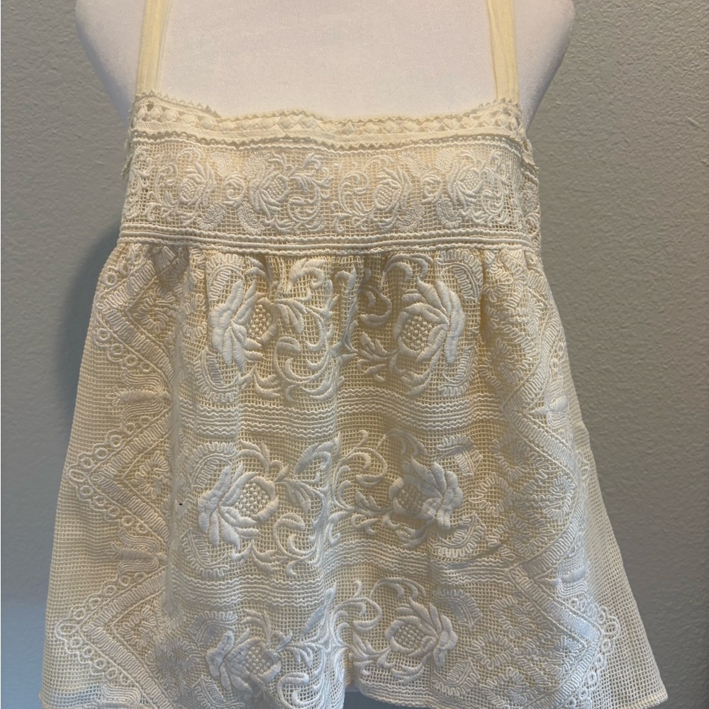 Sea New York Cream Lace Embroidered Detail Top
